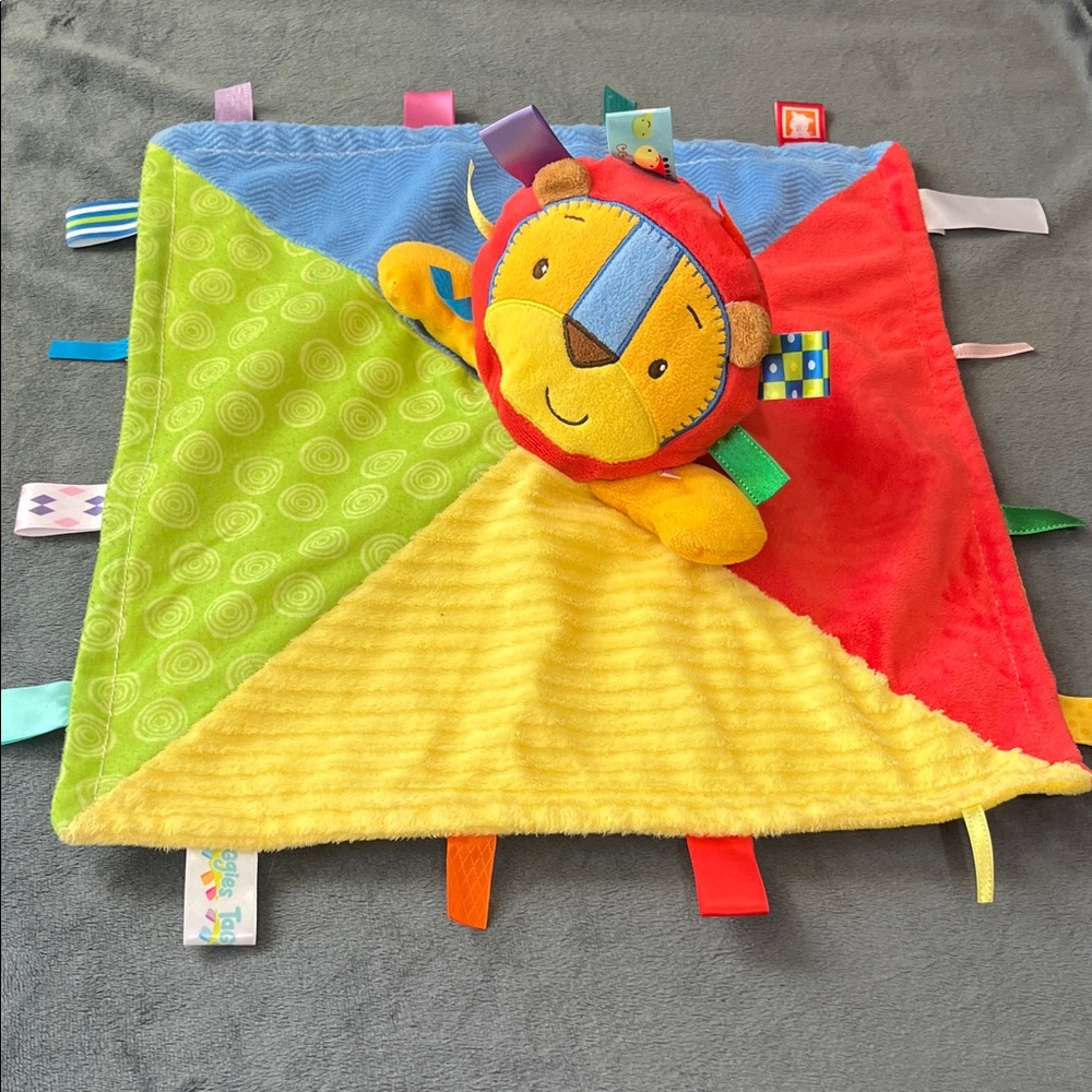 Taggies Multicolor Lion Plush Blanket nwot baby lovey blanket